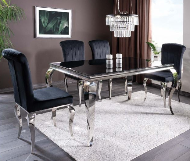 Stalas PRINCE + Kėdės PRINCE VELVET