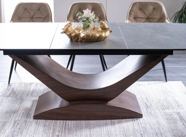 Stalas DOLCE CERAMIC + Kėdės CHERRY VELVET