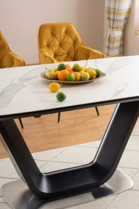 Stalas ARMANI CERAMIC + Kėdės CHERRY VELVET