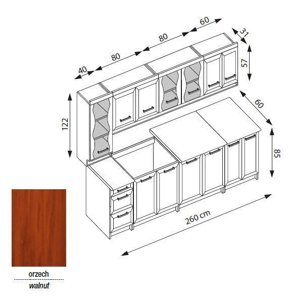 Virtuvės komplektas MARGARET 3 260