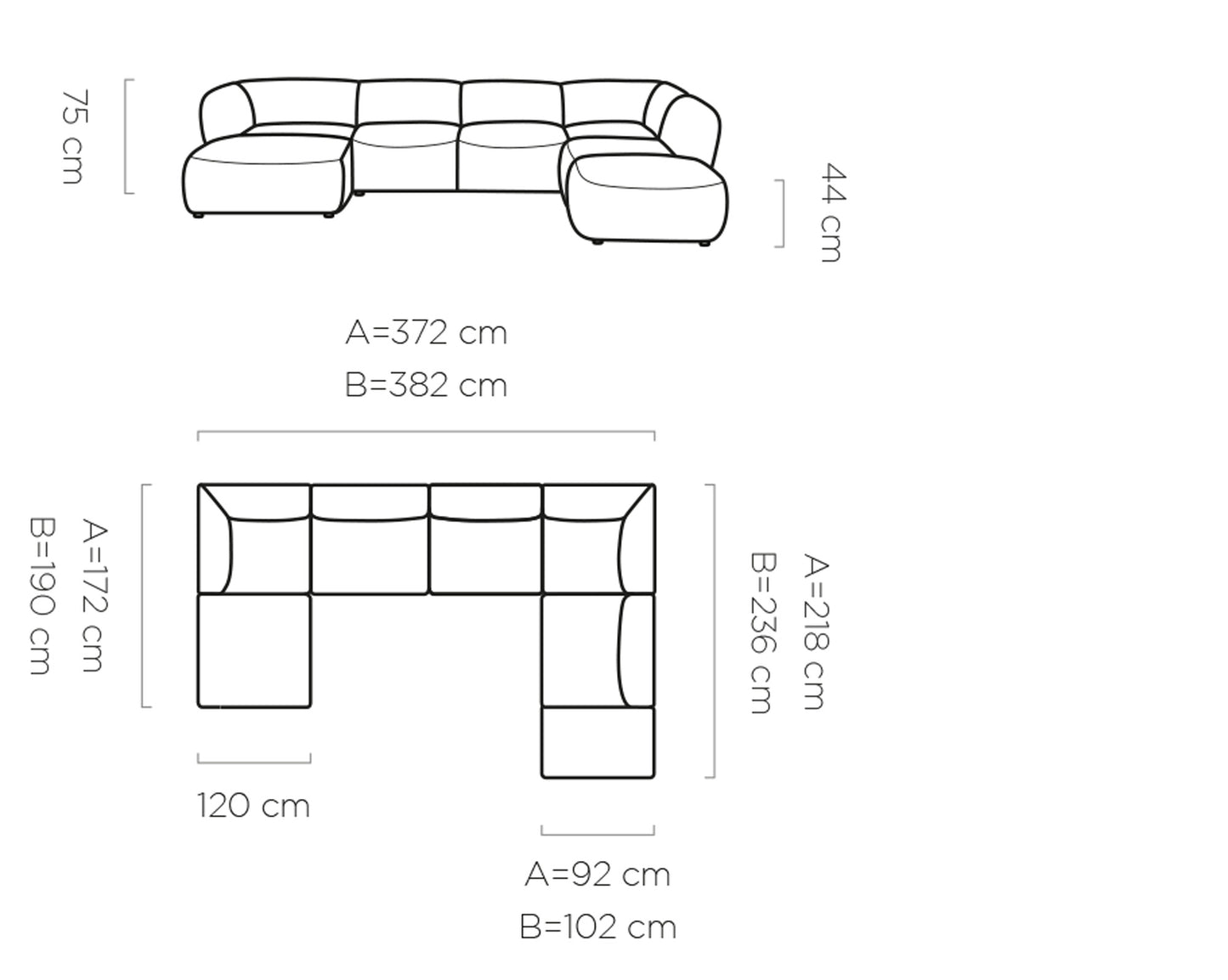Minkštas kampas CANDELO XL