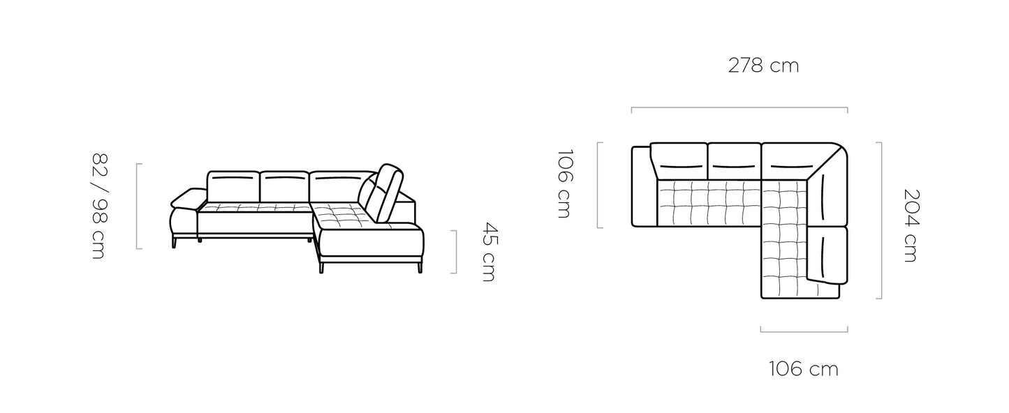 Minkštas kampas FOCUS L
