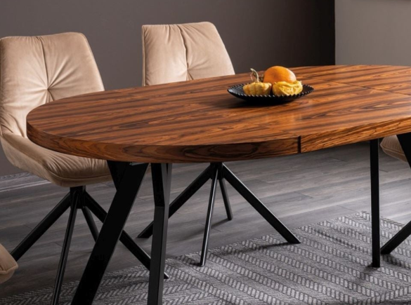 Stalas MEDAN PALISANDER + Kėdės BOOGIE II VELVET