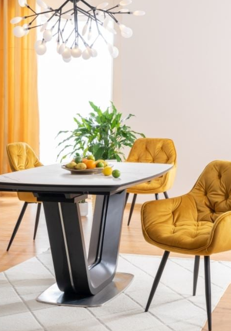 Stalas ARMANI CERAMIC + Kėdės CHERRY VELVET